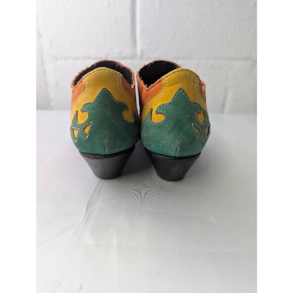 Circle S Corral Rainbow Multi Color Cowgirl Western Low Boots sz 7.5 - Picture 4 of 8